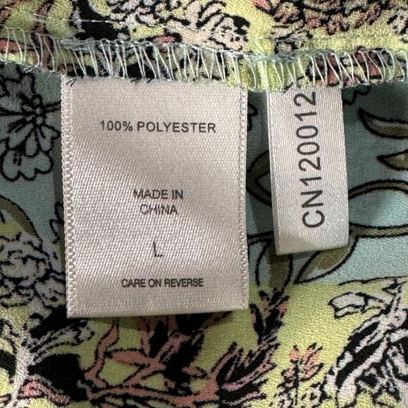 SOHO NY & Company Large Top Floral Cold Shoulder Ruffled Sleeve V-Neck Multi - Picture 8 of 9